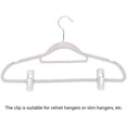 thumbnail image 5 of 40pc Plastic Hanger Clips - Strong Pinch Grip Clips, White Pant Skirt Clip, Multi-Purpose Finger Clip for Slim-line Clothes Hangers, 5 of 8