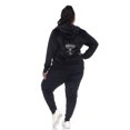 thumbnail image 4 of White Mark Women's Rhinestone 2 Piece Velour Tracksuit Set, 4 of 6