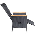 thumbnail image 5 of vidaXL Reclining Garden Chairs 2 pcs with Cushions Poly Rattan Black, 5 of 5