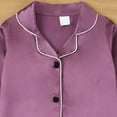 thumbnail image 6 of KPOPLK Girls Pajamas Silk Satin Pajama Set Long Sleeve Button Down Sleepwear(5-6 Years,S48-Purple), 6 of 6