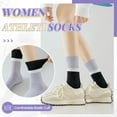 thumbnail image 3 of Womens Crew Socks Athletic Casual Cotton Long Socks Stripe Sport High Socks 5 Pairs, 3 of 6