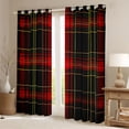 thumbnail image 2 of Castle Fairy Plaid Stripes Black Out Curtains,Vintage Curtains Pack of 2 (42x63 Each), 2 of 6