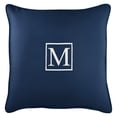 thumbnail image 2 of Sorra Home Monogram Corded Single Square Pillow by Havenside Home Navy "M", 2 of 5