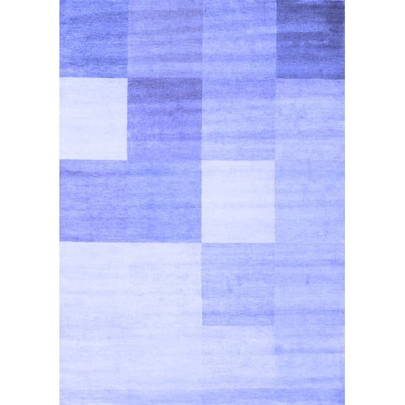 Ahgly Company Indoor Rectangle Checkered Blue Modern Area Rugs, 5' x 7'