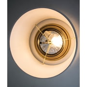 Moderne Flush Mount Conversion Kit 14w Textured Oatmeal Hardback Drum Lampshade