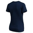 thumbnail image 3 of Women's Navy Carolina Panthers Logo Banner Wave V-Neck T-Shirt, 3 of 3
