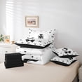 thumbnail image 6 of meiyoeat Lovely Bow Tie 7Pcs Queen Bedding For Bow Girls,Black Initial Letter J Bedding Comforter Set Queen For Kids,Black Reversible, 6 of 7