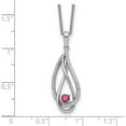 thumbnail image 3 of Sterling Silver Jul Cz Always In My Heart Birthstone 18In Necklace (18 X 10.6) Made China qsx764, 3 of 5