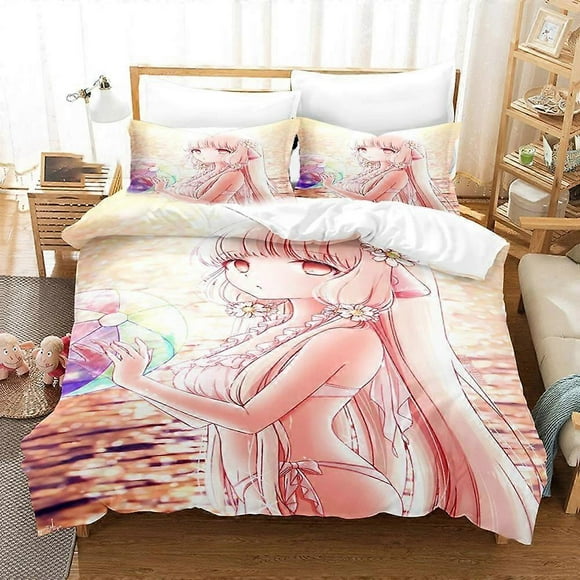 a1263 Bed Sheets Chobits Chi Bedding Set Boys Girls Duvet Cover Pillowcase Bed Kids Adult Home Textileextile3-Piece Bedding Set (1 Duvet Cover + 2(135x200cm 53x78in)