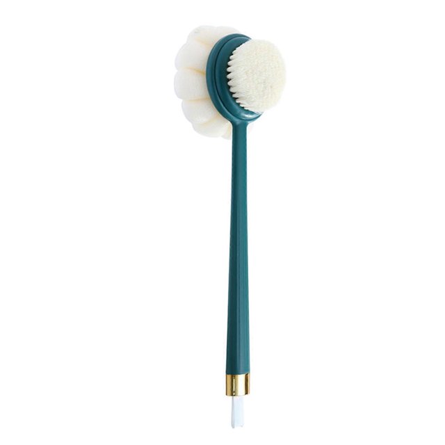 Shower Body Brush 2 in 1with Long Handle Hanging Storage Saving Space for Bathroom Body Cleaning Message Orange