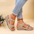 thumbnail image 6 of LoyisViDion Womens Sandals Summer Ladies Slippers Casual Women's Shoes Lightweight Platform Wedges Sandals Beige 5.5, 6 of 9