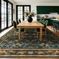 thumbnail image 4 of SORONO KATE 6'x9' Floral Bird Area Rugs for Living Room, Machine Washable Oriental Vintage Distressed Non Slip Soft Indoor Area Carpet, Forset Green, 4 of 7