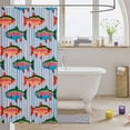 thumbnail image 3 of Manfei Rustic Trout Shower Curtain 72Wx84L, Cartoon Fish Bathroom Shower Curtain, Pink Cyan, 3 of 5