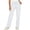 White, variant on TEAJOPSUU Scrub Pants for Women Strethcy Solid Color Elasitc Waist Multi-Pockets Caregiver Pants Work Nurse Pants Pink