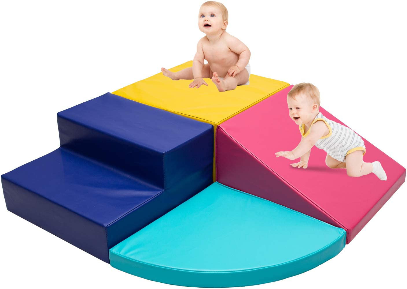 4 Pieces Soft Foam Playset for Toddlers and Preschoolers Crawling and Sliding Climb and Crawl Activity Play Set,Safe Odorless Foam Shapes for Climbing 4 Piece 