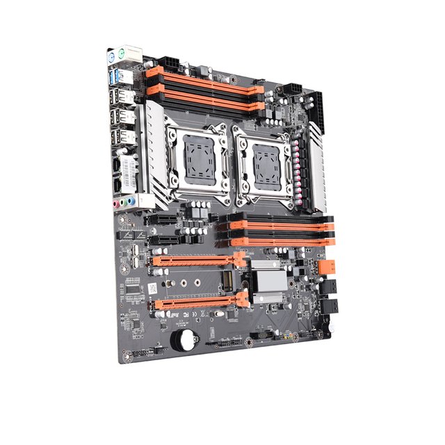 Cateissary Placa base X79 Dual CPU LGA 2011 4 * DDR3 REG ECC USB3.0 Sta3 PCI-E 3.0 con placa base de proceso con ranuras M.2 DDR3 Cables de computadora