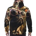 thumbnail image 7 of Lsque Pug Wearing Sunglasses Flowers Pattern Casual Men's Hoodie,Hooded Sweatshirt with Kangaroo Pocket,Pullover Hoodie-Medium, 7 of 7