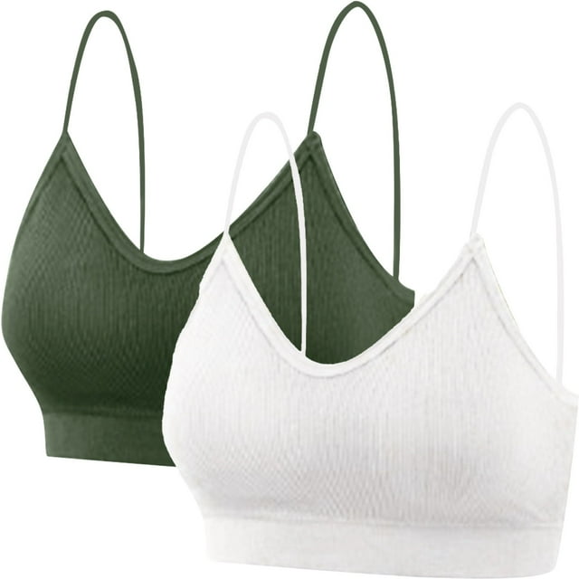 WZXFASHION Lady's Two Piece Set Seamless Top Strap Breast Pad Thread Plus Size Underwear Bra F M