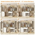 thumbnail image 3 of Homieasy 49-127 inch Adjustable Closet Organizer System with 6 Drawers, Walk-in Closet System and Storage System with 5 Hanging Rods & Shelves for Closet/Bedroom, White, 3 of 7