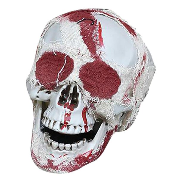 ZHAOCHENG Esqueletos de Halloween de plástico realistas, simulación falsa, modelo de cráneo humano, hueso de cabeza, accesorio de Halloween, esqueleto mini realista, decoración espeluznante de Hallowe