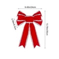 thumbnail image 3 of Antqov Large Velvet Christmas Bows for Wreath Front Door Wall Decor, Gilt Edged Stripe Bow Christmas Decorations for Party Holiday Decor, 3 of 6