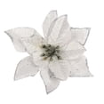 thumbnail image 2 of 10Pcs Glitter Poinsettia Flowers Christmas Tree Ornaments, Artificial Poinsettias Bushes Christmas Decorations for Xmas Holiday Wedding , 5.2-inch, 2 of 8