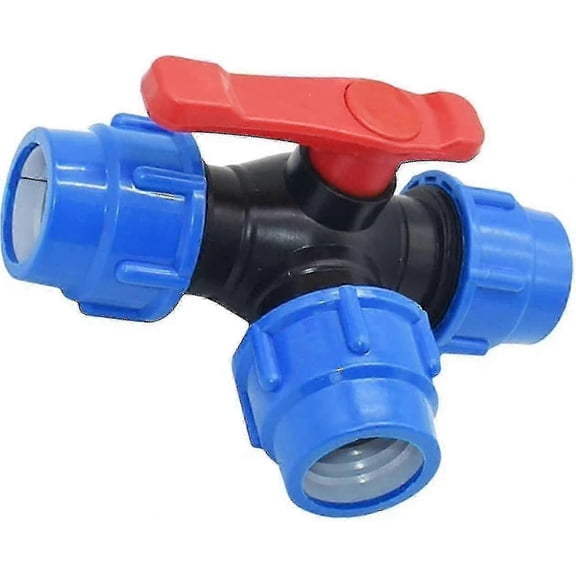 Ball Valve, 20/25/32/40/50/63mm PE Pipe Quick Connector PVC Three-Way Ball Valve Quick Switch T-Connector