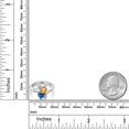 thumbnail image 6 of Gem Stone King 925 Sterling Silver Yellow Citrine Persian Blue Moissanite and White Moissanite Ring for Women (1.48 Cttw, Heart Shape 6MM, Gemstone November Birthstone, Size 9), 6 of 6