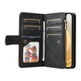 thumbnail image 2 of Multifunctional Case for iPhone 11,[RFID Blocking] 9 Credit Cards Holder with Wrist Strap, Premium PU Leather Zipper Wallet Purse Magnetic Flip Phone Cover For iPhone 11, Black, 2 of 12