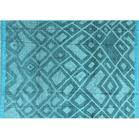 Ahgly Company Indoor Rectangle Abstract Light Blue Modern Area Rugs, 7' x 9'
