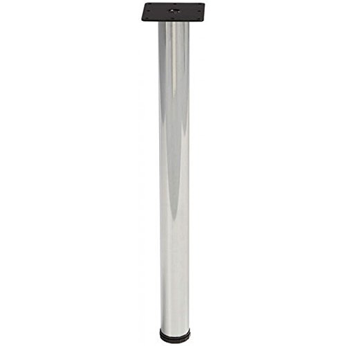 Pieds de Bureau Hauteur 28 Pouces Diamètre 3 Pouces - Simple - Chrome Poli