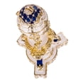 thumbnail image 3 of danila-souvenirs Faberge style Royal Danish (Danish Jubilee) Egg / Trinket Jewel Box with Lions 5.2'' (13 cm) blue, 3 of 4