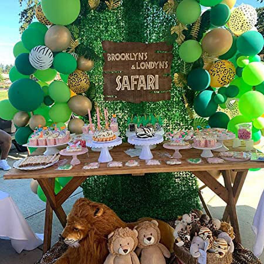 Décoration de 5ème anniversaire, Décoration d'anniversaire d'enfants de 5  ans, Ballons verts Safari Animal Foil Balloons Pour La décoration de  pépinière Jungle Party Naissance