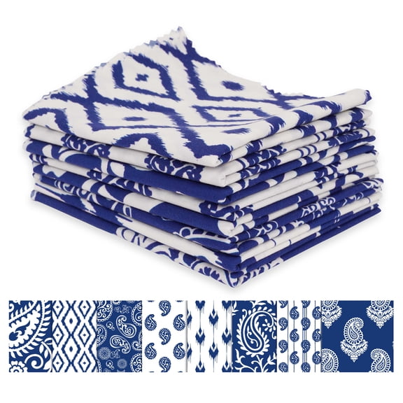 Soimoi 8 Pc Fat Quarter Bundle-PaisleysPrint 18"x 22"DIY Patchwork-100% CottonPre-Cut Quilting Fabric Blue