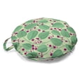 thumbnail image 1 of Floral Round Floor Cushion with Handle, Shabby Spring Bouquets Blowing of Big Swirly Leaves Gardening Theme, Decorative Pillow for Living Room & Dorms, 18" Round, Laurel Green and Purple, by Ambesonne, 1 of 4