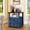 Blue, variant on 18” Farmhouse Nightstand End Table with Charging Station Rustic Dark Wood Tall Bedside Table with 2 Drawers Storage Open Shelf for Bedroom, Living Room, Closet