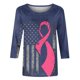 thumbnail image 4 of Fiudx Ofertas Flash Artículos En Oferta Camiseta Estampada a La Moda para Mujer, Blusa de Mangas 3/4, Tops Informales con Cuello Redondo, 4 of 5