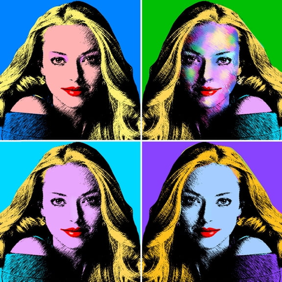 24x24in Laminated Amanda Seyfried Photographic Print Poster Famous People Andy Warhol Style Celebrity Art Print