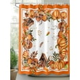 thumbnail image 2 of Fall Shower Curtain Orange Pumpkins Shower Curtains for Bathroom Thanksgiving Decor, Waterproof Polyester Shower Curtain Set with Hooks, Extra Long 72" x 78" Maple Leaves Mushroom, 2 of 6