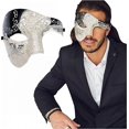 thumbnail image 2 of Máscara de mascarada para hombre, máscara del Fantasma de la Ópera, máscara de baile de graduación, Mardi Gras, Halloween, máscara veneciana de media cara, 2 of 5