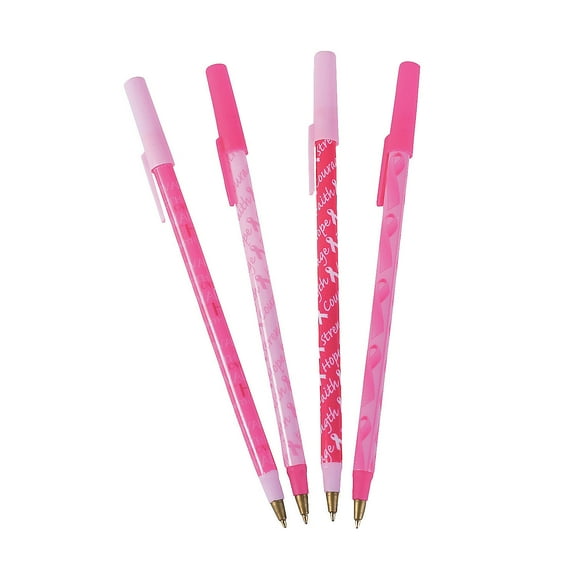 Pink Ribbon Stick Pen Asst (72) - Stationery - 72 Pieces
