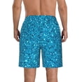 thumbnail image 3 of Naloa Blue Glitter Men's Beach Shorts, Surfing shorts, Swim trunks, Quick Dry Swim Trunks for Surfing Beach Fun - 3X-Large, 3 of 9