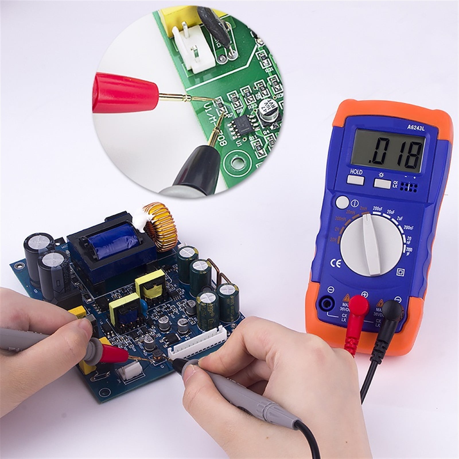 A6243L Digital LC Meter Multimeter Professional Capacitor Tester Automotive Inductance Capacitance Meter Tester Analog ,High Accuracy