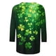 thumbnail image 2 of TaTaai Fashion Women's Printed Round Neck 3/4 Sleeve T-shirt Fashionable Blouse Tops Gift, 2 of 5