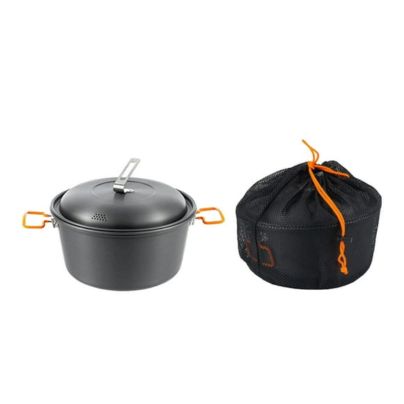 koolsoo Camping Pot Lightweight Steaming Pot Cooking Pot for Campfire Outdoor Picnic Two Handles