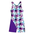 thumbnail image 3 of YIZYIF Girls Sleeveless Swimsuit Rashguard One Piece UV Protection Jumpsuit Swimwear Surfing Beachwear Purple 14, 3 of 5