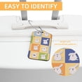 thumbnail image 3 of Square PU Leather Luggage Tags - 2 Pack with Privacy Cover and Stainless Steel Ring - Suitable for Travel, Backpack, Handbag - Suitcase Tags, Travel Tag Different Rabbit Moods, 3 of 7