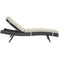 thumbnail image 2 of Lounge Chair Chaise, Ivory White, Rattan, Wicker, Outdoor Patio Balcony Cafe Bistro Garden Hospitality Restaurant, Modern Contemporary HB32802, 2 of 5