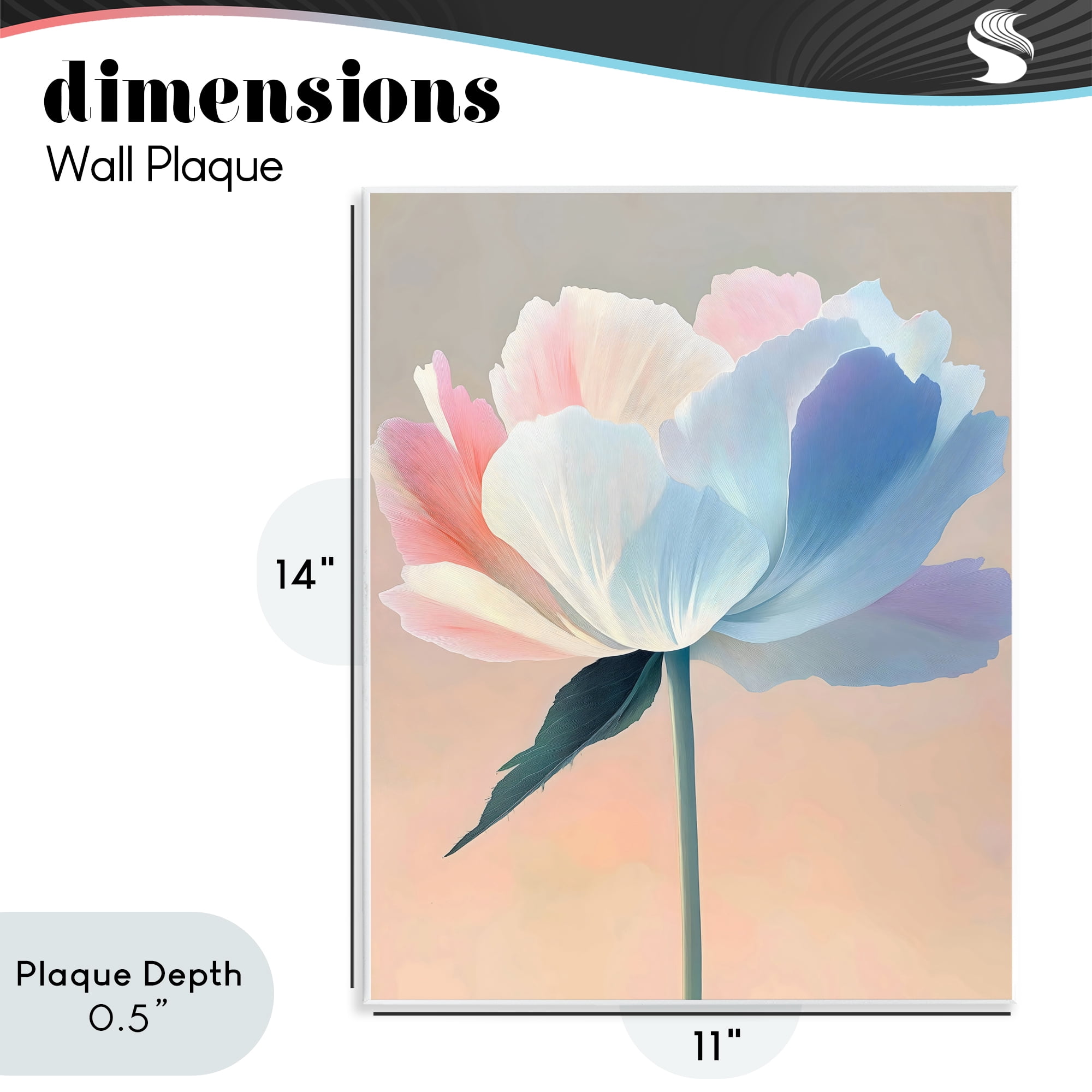 Stupell Industries Pink & Blue Flower Serenity Wall Plaque Art, design by The Prints Vibe