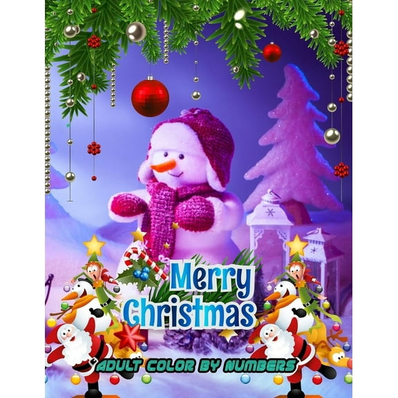 Merry Christmas Adult Color By Numbers : a beautiful colouring book with Christmas designs on a black background, for gloriously vivid colours (Paperback)